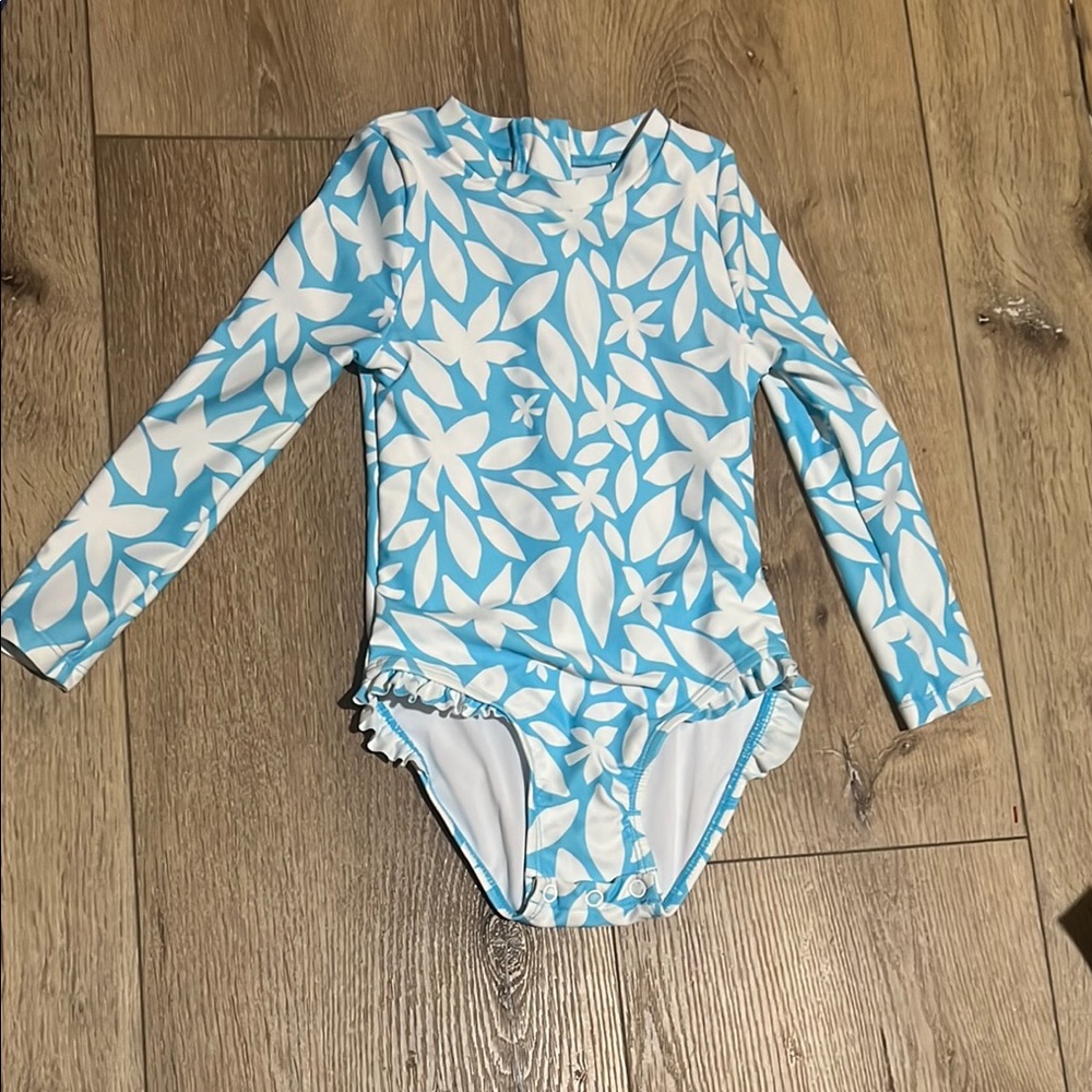 Snapper rock Kids Blue Floral Long Sleeve Swimsuit Size 2 {12-24m}